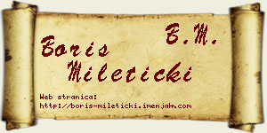 Boris Mileticki vizit kartica